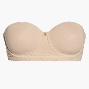 Natori Beige Truly Smooth Strapless Underwire Bra 34DD Cafe